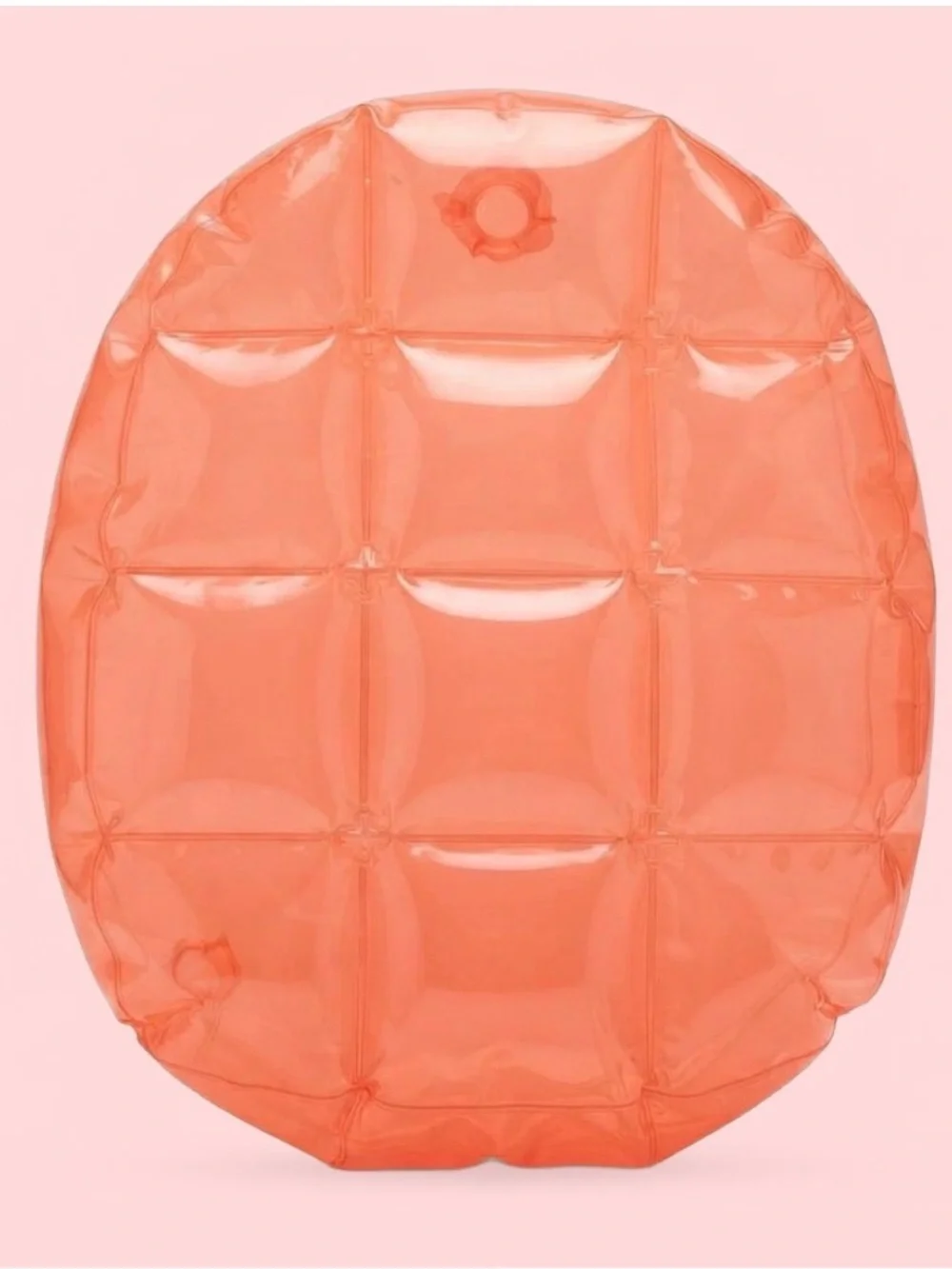 1990s Inflatable Bubble Backpack Neon Red PVC Y2K Blow-Up Rave Bag Festival